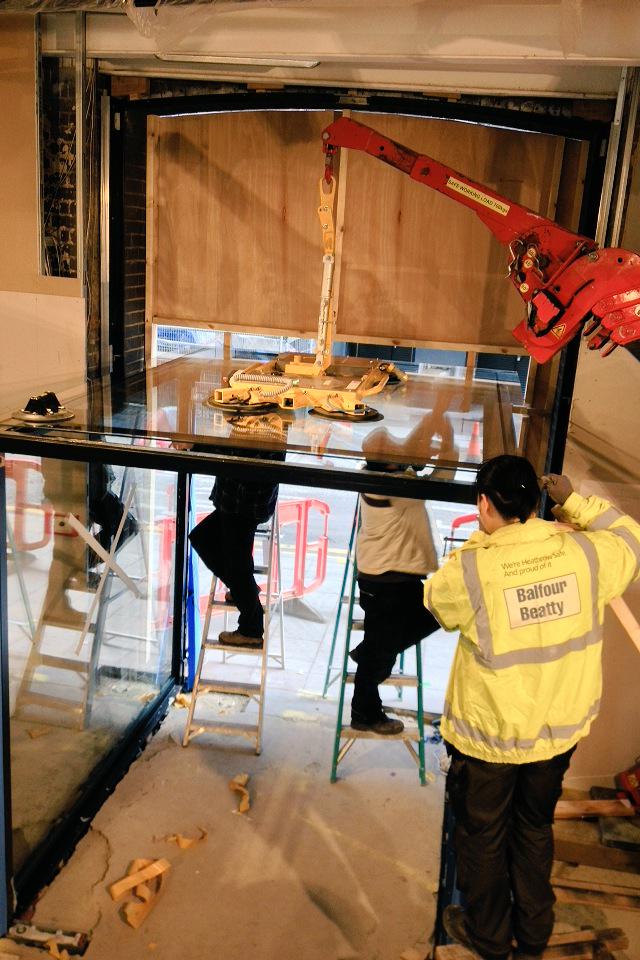 Glass going in N2 #glass #glazing