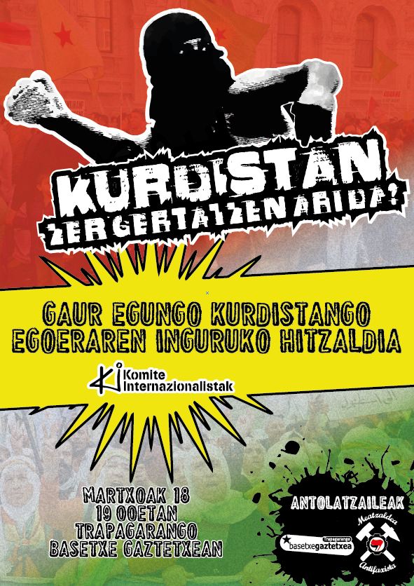 Bihar Trapagarango <a href="/Basetxea/">BasetxeGaztetxea</a> Gaztetxean #Kurdistan.i buruzko hitzaldi emango dugu #Brigadistak15