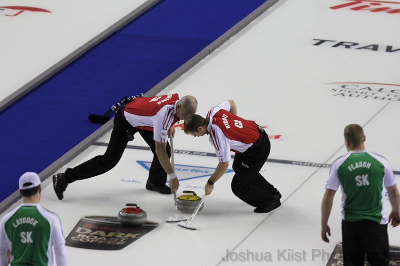 BalancePlus_'s tweet photo. Good photo of @nolancurling34 and Carter during the 3v4 game at the #2015Brier. Photo by Joshua Kiist. #doyouEQ? http://t.co/euUjw4JbcS