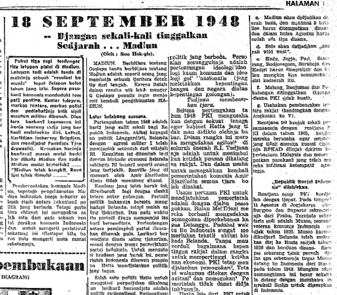 hariankompas's tweet photo. #ArsipKompas 20-9-1966 Tulisan Soe Hok Gie ke-3:18 Sep 1948-Djangan sekai-kali tinggalkan sedjarah..Madiun #mir2 http://t.co/wzRqycPrFd