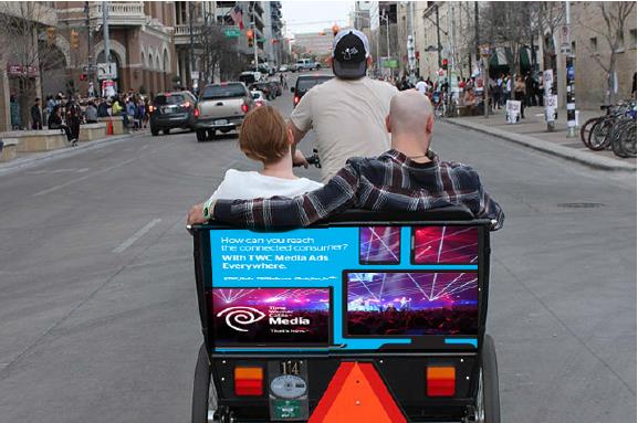 SpectrumReach's tweet image. Need to get around at #SXSW? Look for one of our #TWC_Media Pedicabs! #Thats_How_Austin #SXSW2015