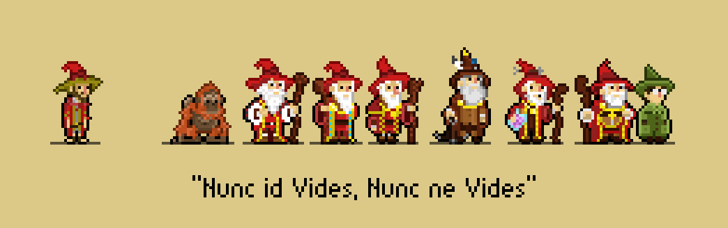 CpmStudio's tweet image. Third #discworld tribute! Only a true #Pratchett fan can name them all! #pixel #pixelart #gameart #Wizards