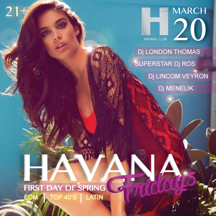 Havanaclub_atl's tweet photo. WOOO! THE FIRST DAY OF SPRING is this FRIDAY! Book your VIP experience today and get an awesome deal! 404.941.4847 http://t.co/pK2IyGYk3g
