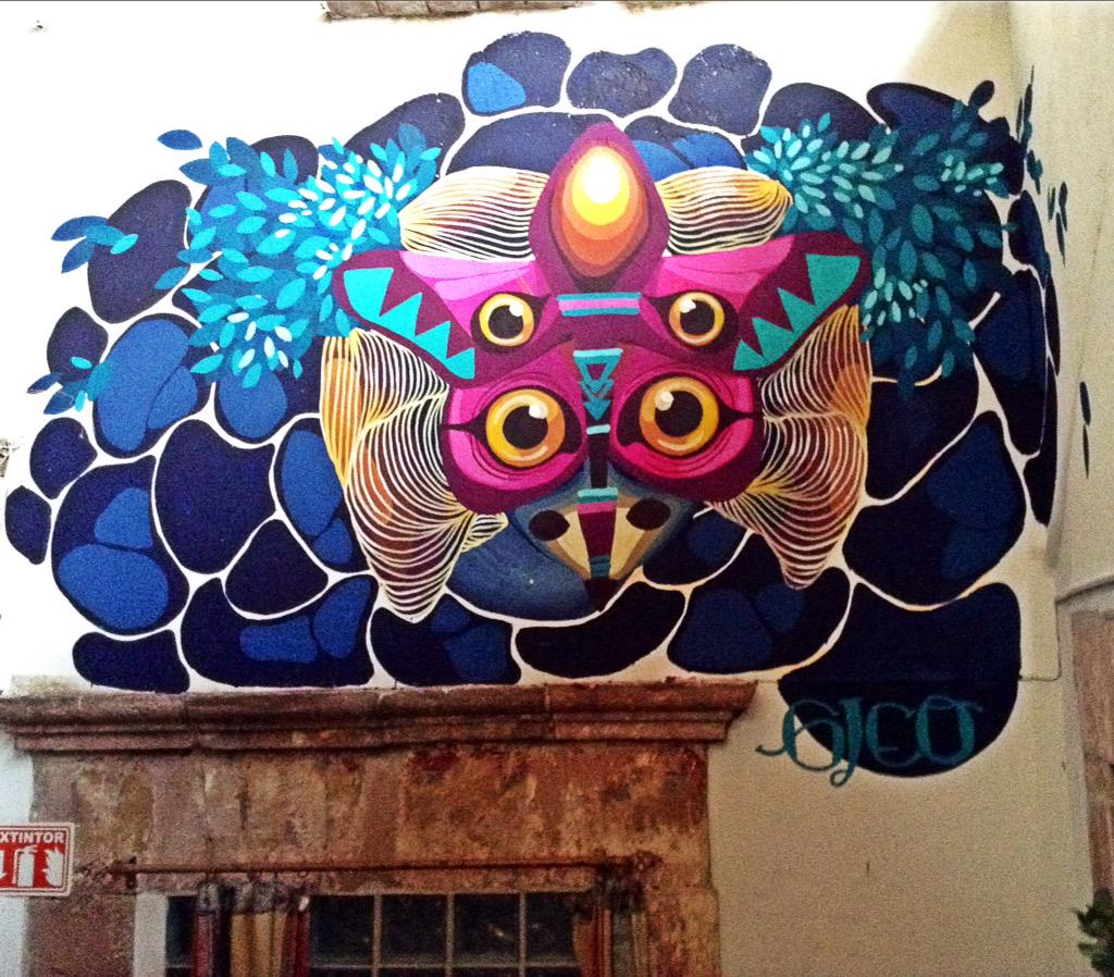 gleoart's tweet photo. Gleo 

Muro realizado en Gracias a Dios bar en Queretaro / México 
2014 http://t.co/dLbGErD3md