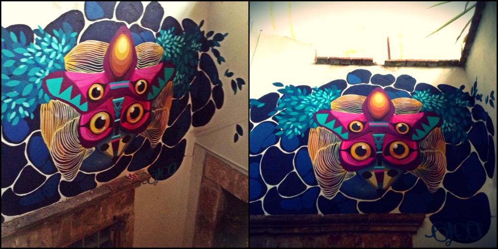 gleoart's tweet photo. Gleo 

Muro realizado en Gracias a Dios bar en Queretaro / México 
2014 http://t.co/dLbGErD3md