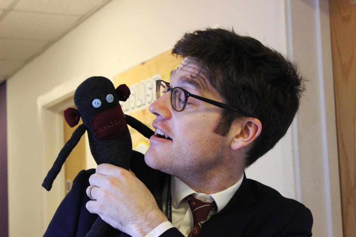Busy making and photographing sock monkeys in co-curricular arts@DixonsTA Mr Sparkes has made a new friend!#HardWork