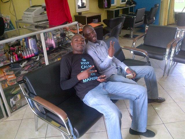 Meek_Theenice1's tweet photo. @jasminevox &amp; @derek_mngawa All Fresh after their Haircuts at #GlamourSalonAndBoutique  #Radiothings @jive909fm http://t.co/HL45a0y7BW