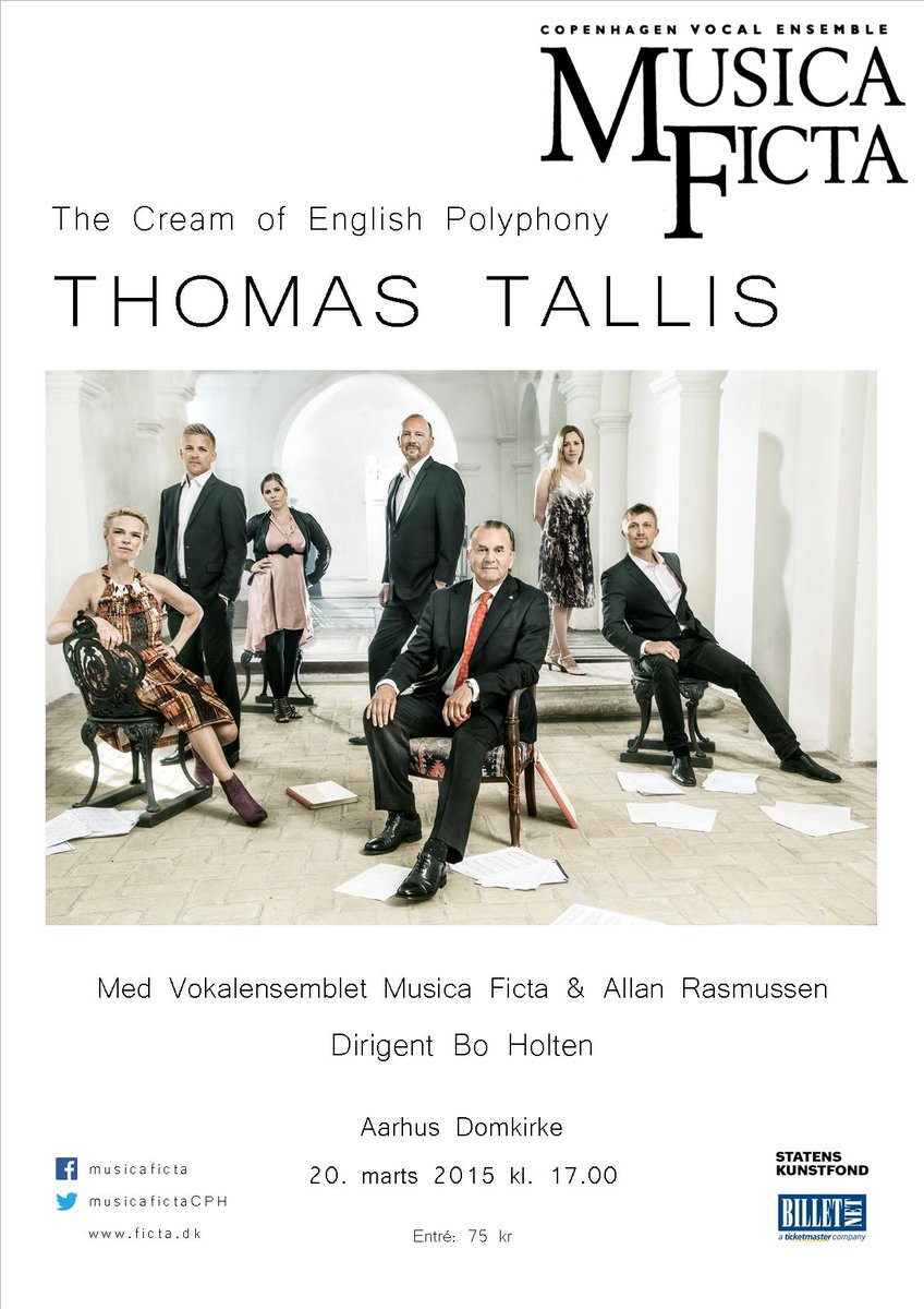 MusicaFictaCPH's tweet photo. Can't wait! Friday at 5 PM in Aarhus, Denmark #ThomasTallis http://t.co/FL8P9MSvDM