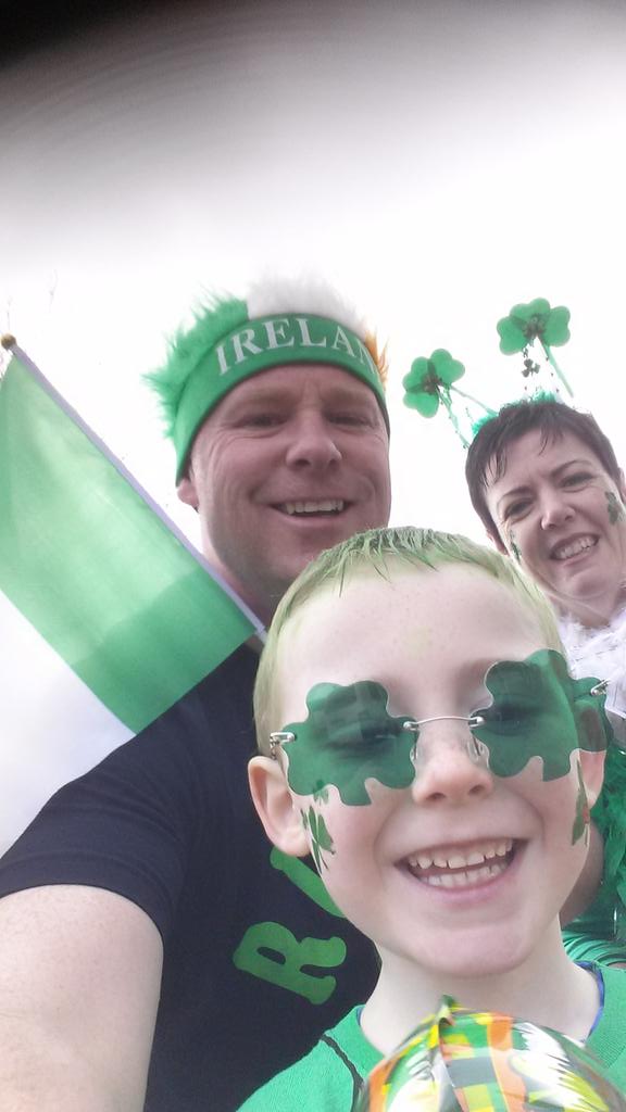 curtin_ken's tweet photo. @CorkEveningEcho getting ready for patricks day parade with our little boy maurice and our 13 week old triplets . http://t.co/KVtDRKoWCz