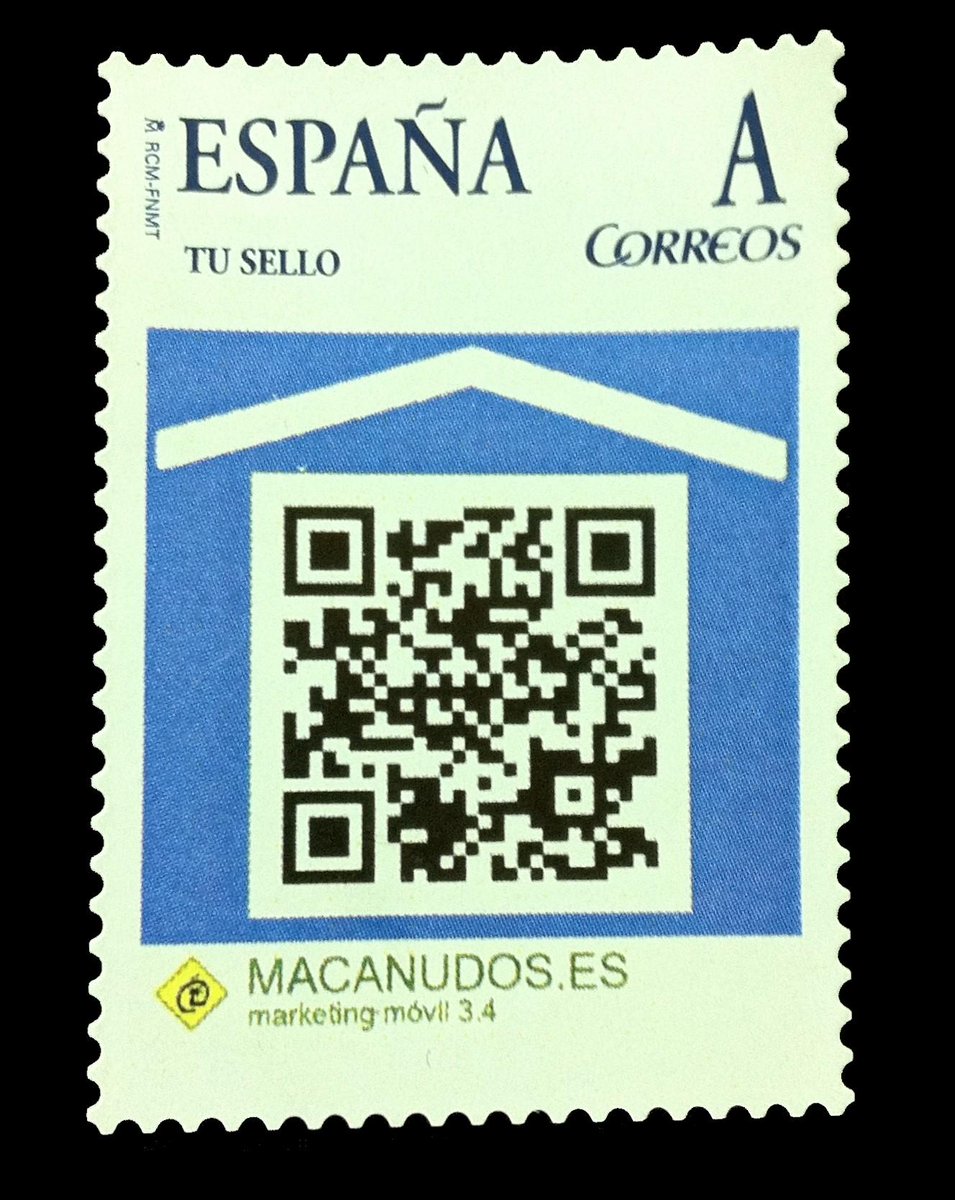 Octubre 2010, primer #sello de #Espana y #Europa que incluye un #CodigoQR 
#QRcode #Spain #innovation