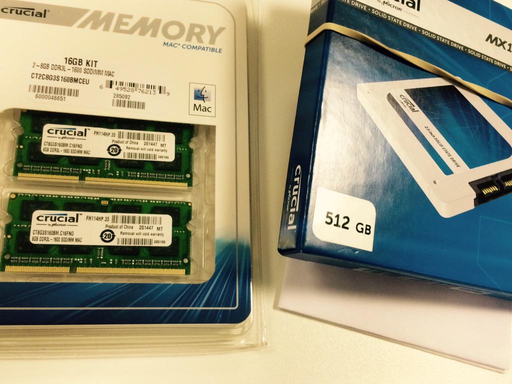 rupertgmorris's tweet image. Ahhh... #GeekOverload new  @CrucialMemory SSD and RAM arrived today ☺️💾💻💽🙇 Hopefully be engaging warp drive later on!