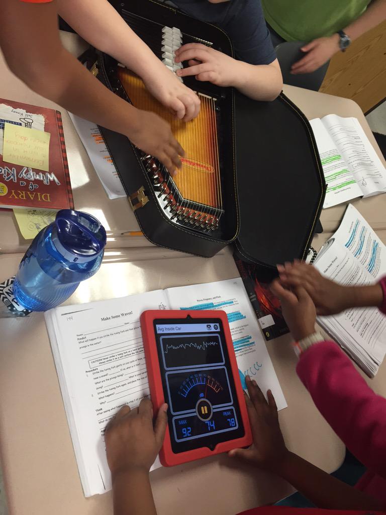 MsPeckham_LIB's tweet photo. Looking at sound waves for high pitched and low pitched instruments! #libertyes #musicmeetsscience http://t.co/WSkGHjIpKZ