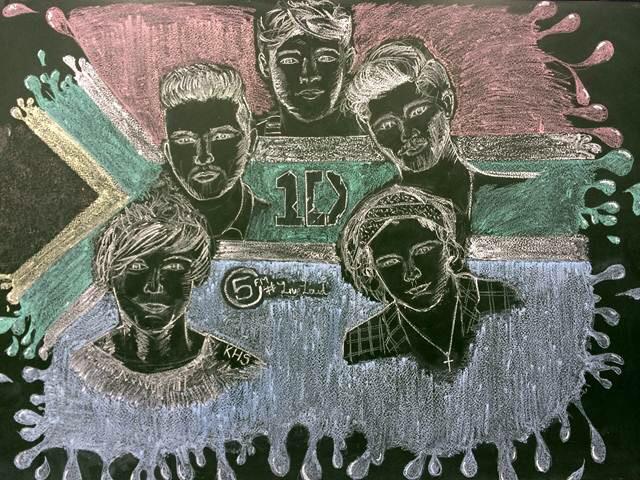5FM's tweet photo. Check out the awesome 1D chalk art from our 3 finalists- what do you think? #LiveLoud1D http://t.co/d5mxS5baN4
