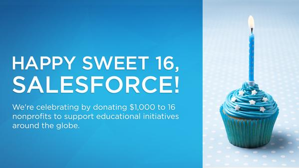 getMambo's tweet photo. Wonderful initiative! Happy sweet 16 @salesforce! http://t.co/U8Ohq2Z2pT