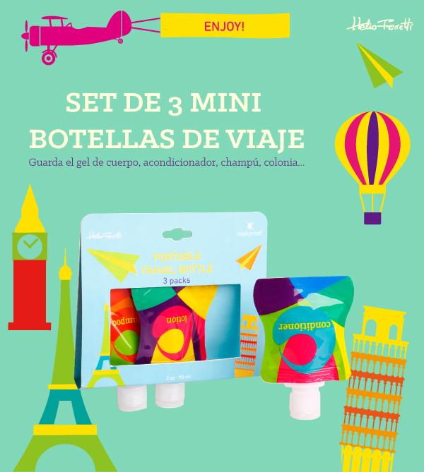 Set de 3 botellas plegables para tus viajes #helioferretti #articulosviaje #botellasplegables #gadgets