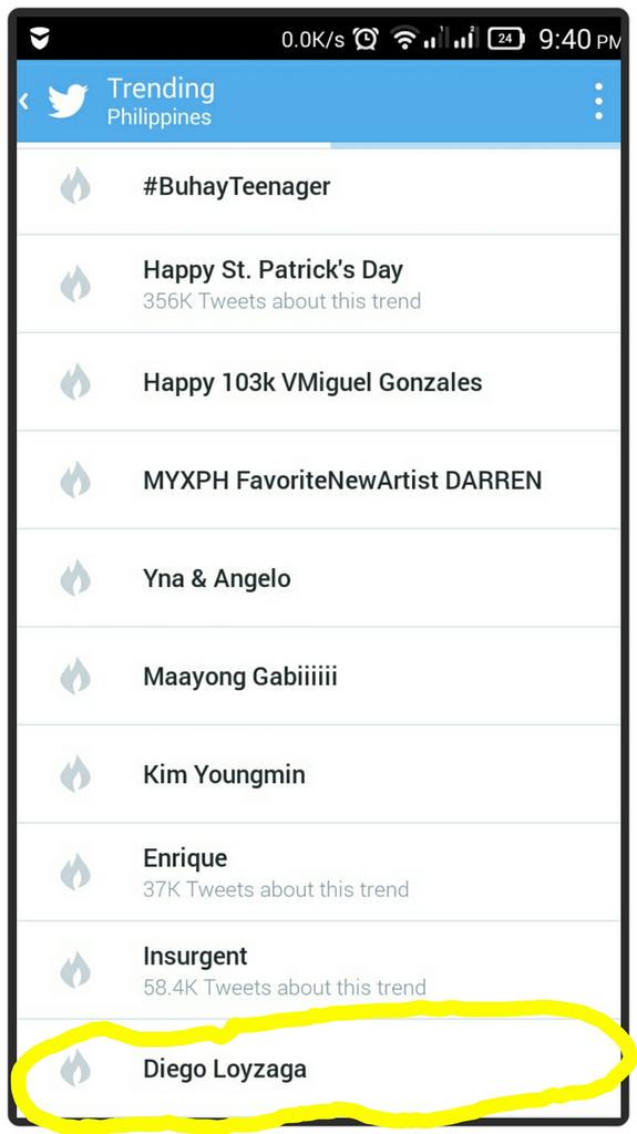 AileenQueano's tweet photo. Trending ulit #DiegoLoyzaga http://t.co/56c3JpoLFm