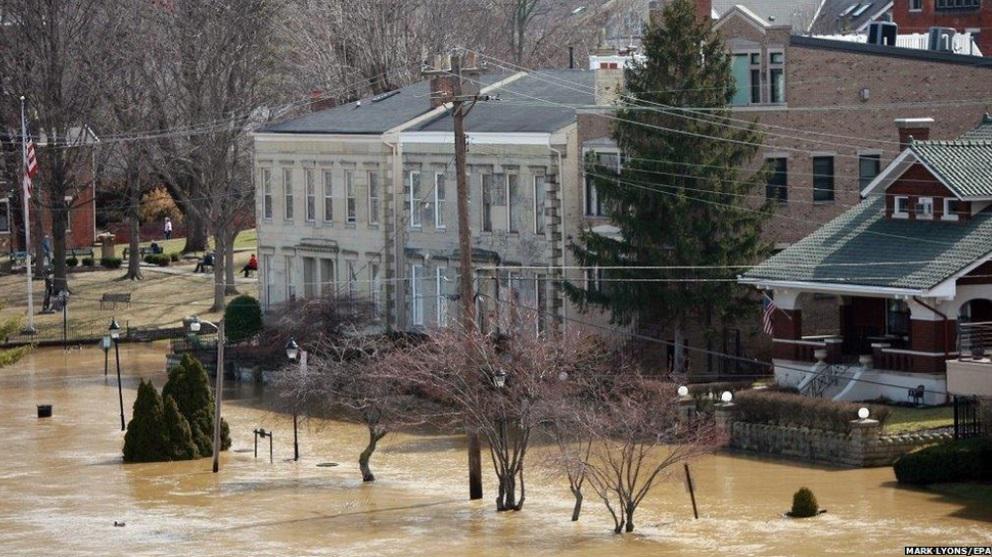 USA Flooding from the Ohio River in Covington, Kentucky yesterday
