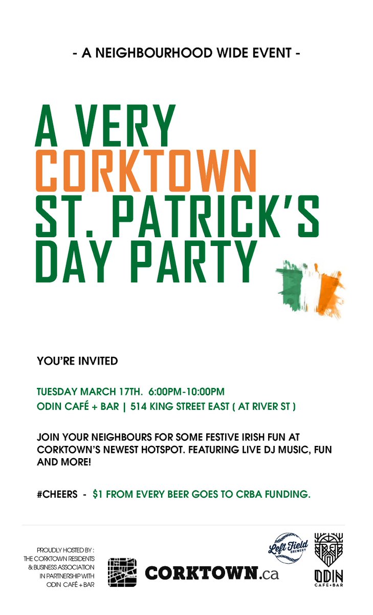 CorktownTO's tweet photo. Counting down to tonight's St. Patrick's Day party at @OdinHus! Come by for fun! http://t.co/iyrn3ZqGjQ