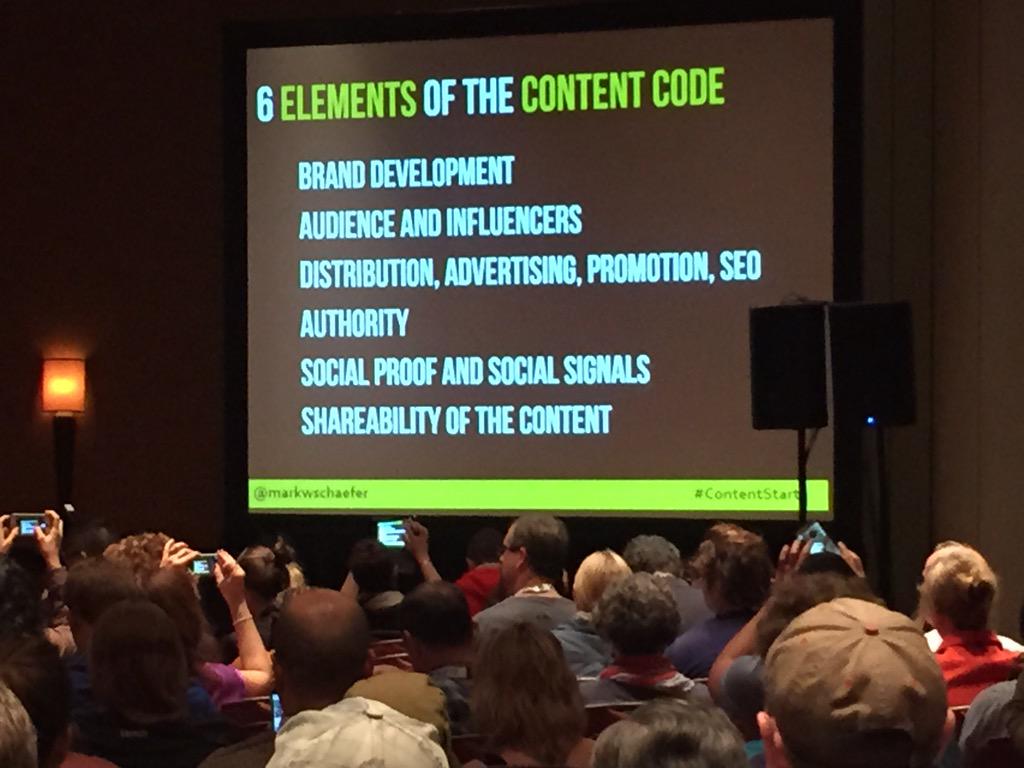 kevinfarley's tweet image. 6 elements of content code. #ContentStart #SXSW