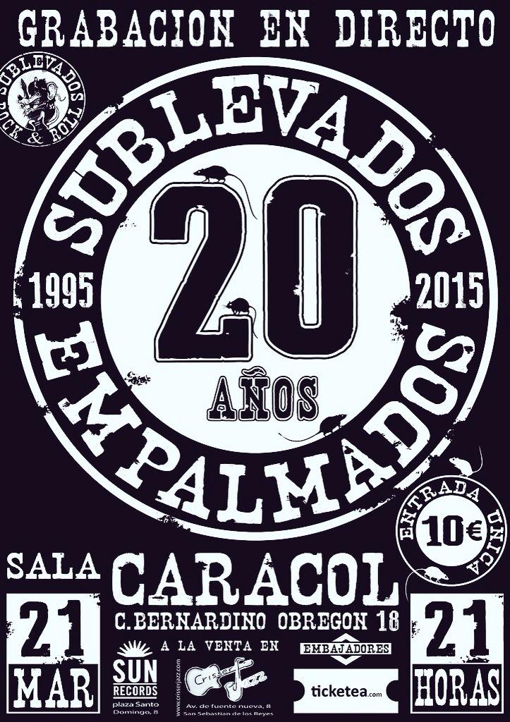 Sublevados's tweet photo. @Porretas5  Horarios 21 marzo sala Caracol .
20:30 apertura de puertas
21:00 comienzo del concierto 
Puntual http://t.co/hGsFJXCueu