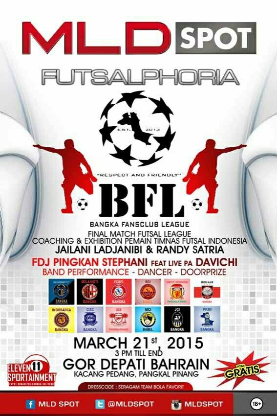 saksikan Puncak acara BFL (Bangka fansclub League) dimeriahkan oleh 2 pemain Timnas Futsal Indonesia 
<a href="/BangkaTerkini/">Bangka Terkini</a>