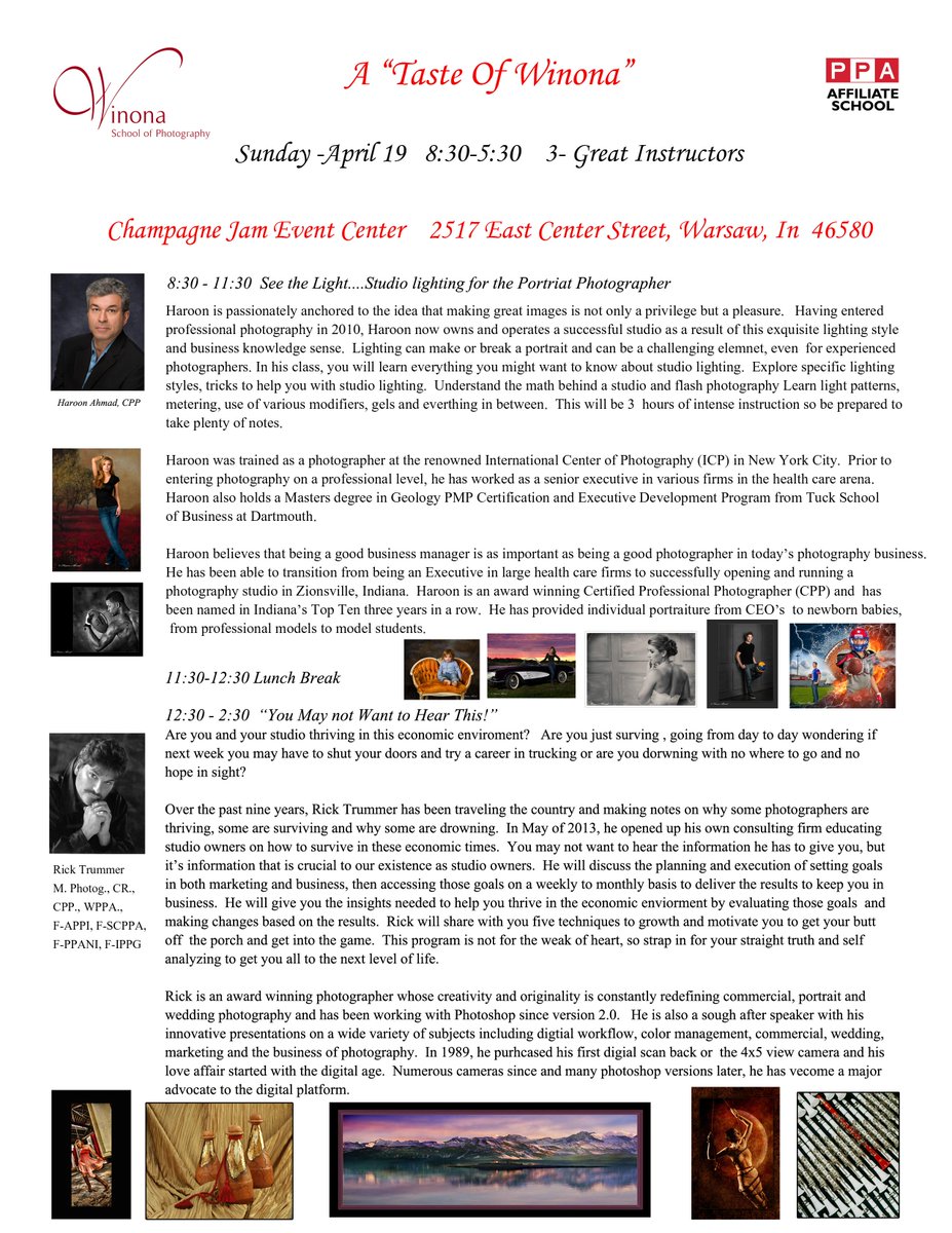 2015Photo's tweet image. #photography #education #photographybusiness  April 19, 2015  8:30-5:30 registration required