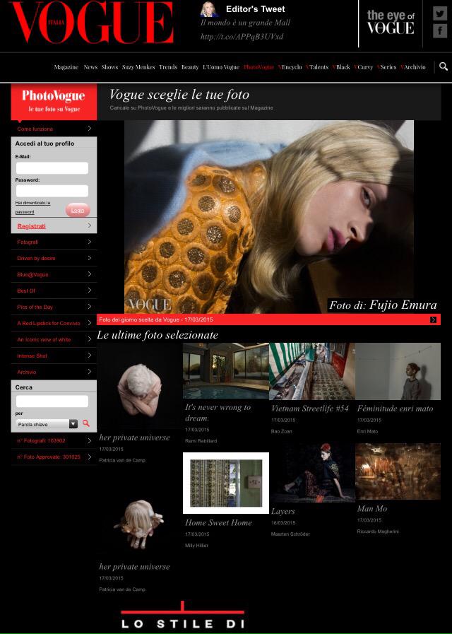 PhotoMilly's tweet image. #WHIDTDT Front Page on #PhotoVogue! Thank you @AlessiaGlaviano and @ChiaraNonino &amp;lt;3 #photomilly