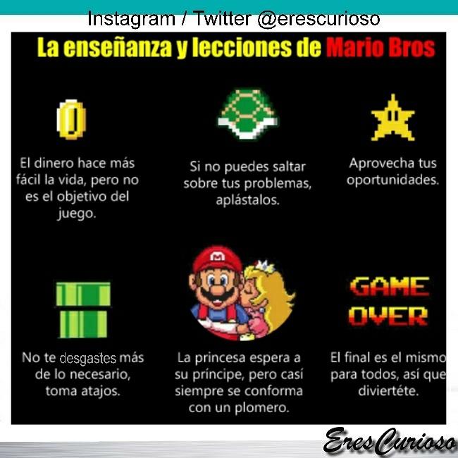 EresCurioso's tweet photo. Enseñanzas y Lecciones de  #MarioBros http://t.co/fuJSlGJew9