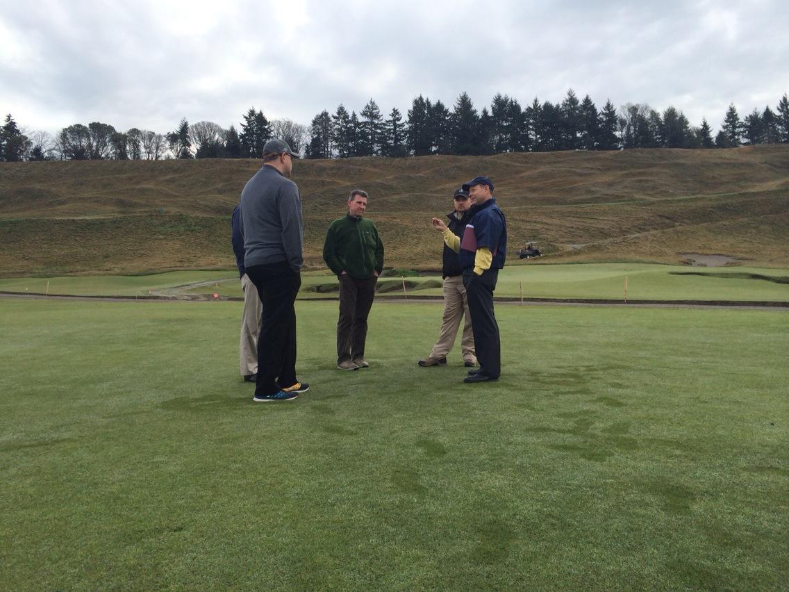 Golfdom's tweet photo. My St Patty's Day luck continues, as I just got to shadow the USGA's Mike Davis &amp; Co at @ChambersBayGolf #15USOpen http://t.co/mP7sLcTZzV