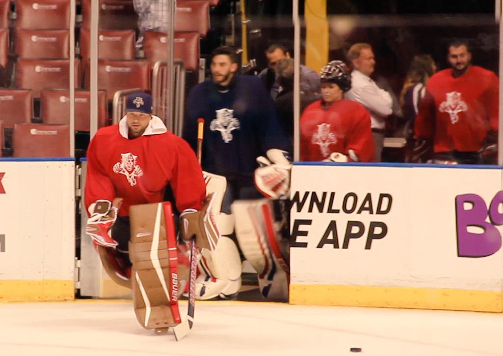 Looks like a backup NHL goalie taking the ice if you ask me...