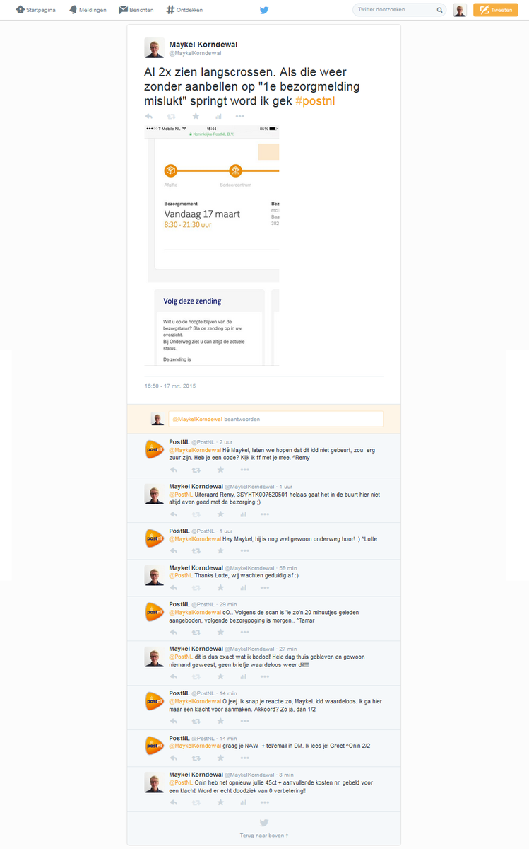 <a href="/PostNL/">PostNL</a> Story of my life... Heb  hem even samengevat. Denk dat ik een gave heb wat betreft dienstverlening #postnl