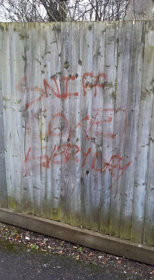 snapsofsociety's tweet photo. Have you been doing a bit of graffiti @DruggyBuilder ? 👃_________ http://t.co/ctQIveGT2U