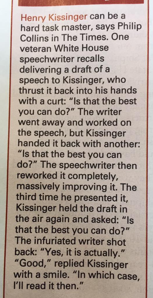 Demanding the best! <a href="/TheWeek/">The Week</a>