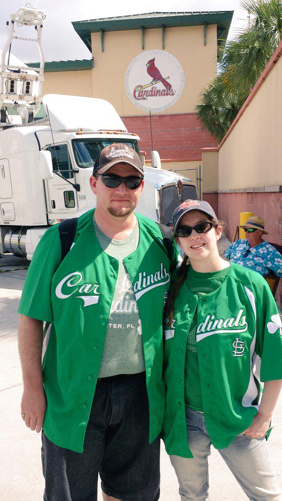 Axisor's tweet image. St. Patrick's day with the Cardinals #goodgame