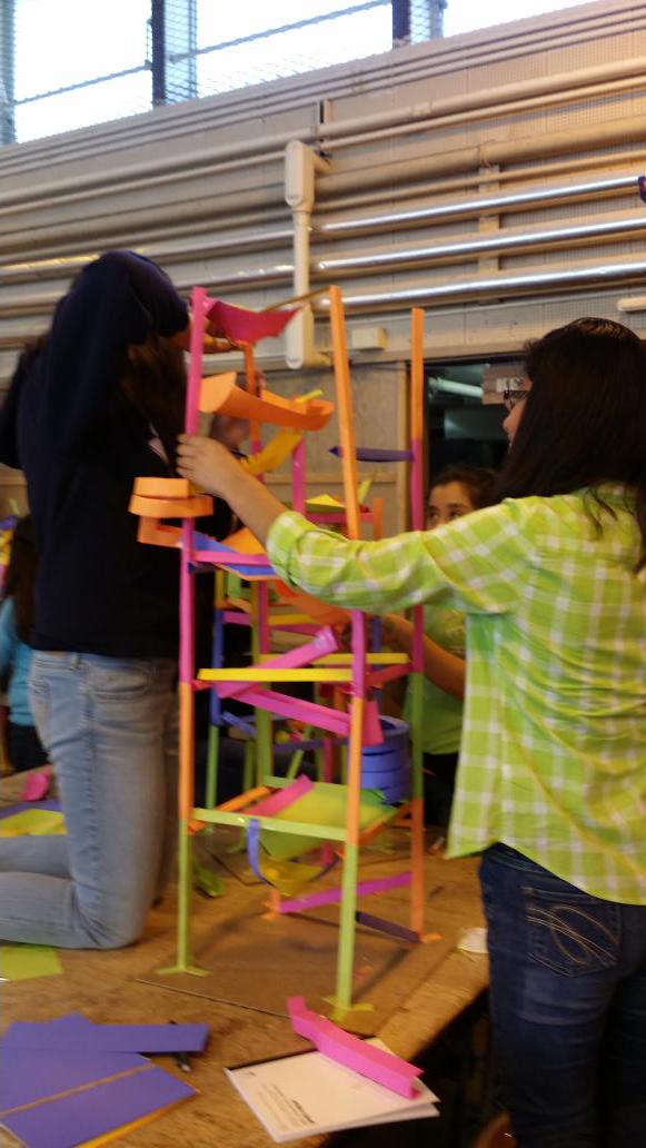 TechSequoia's tweet image. Paper roller coasters moving along in #handsontechnolgy at Sequoia