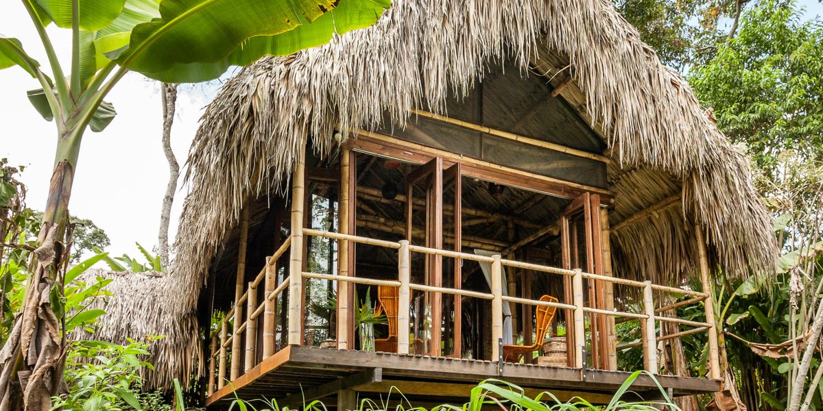 Airbnb's tweet image. Feel the breeze in the trees overlooking a farm from your Colombian cabana. abnb.co/hYKoVo #TreehouseTuesday