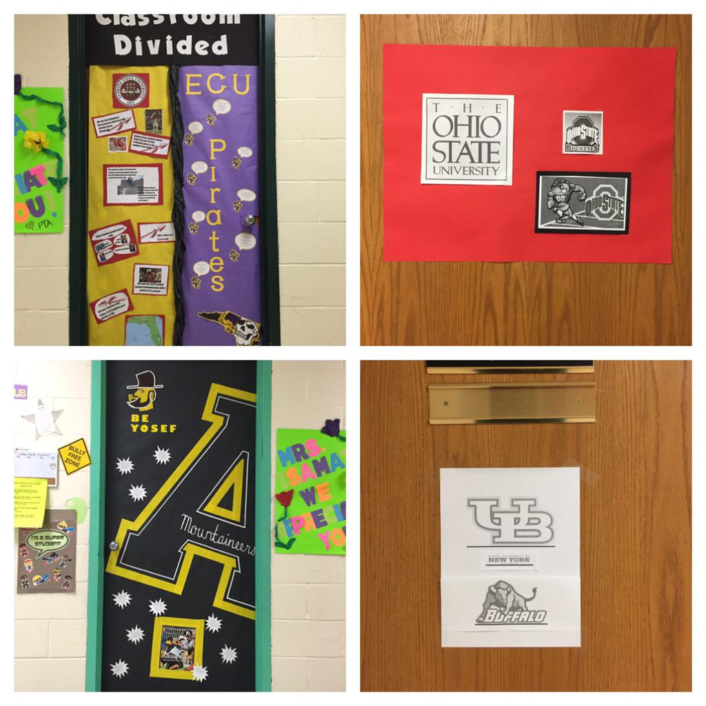 McIsamat's tweet image. #McAlpine is celebrating #collegeawareness with a door decorating contest! #Cmsesc #ReachHigher