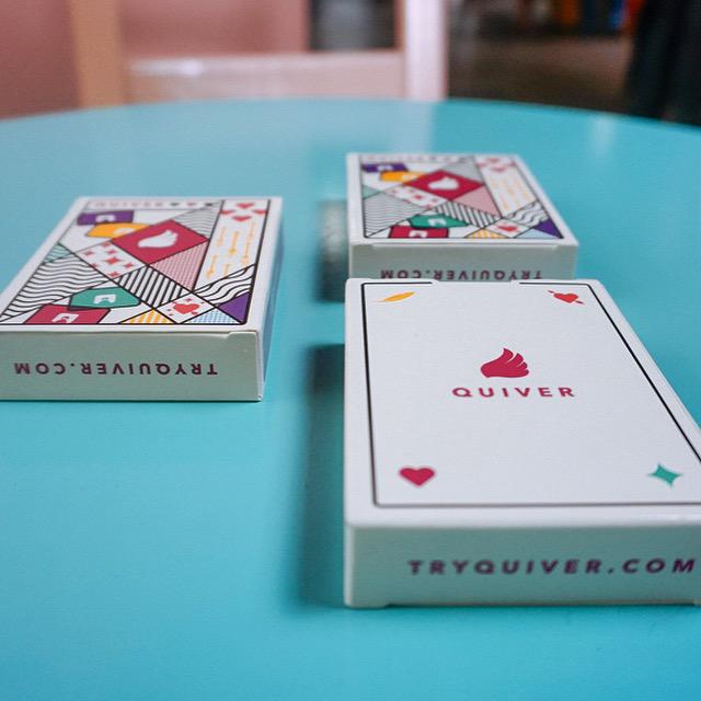 TryQuiver's tweet image. Do these look familiar? We've been handing out customized playing cards at #SXSW designed by @andresdjasso.