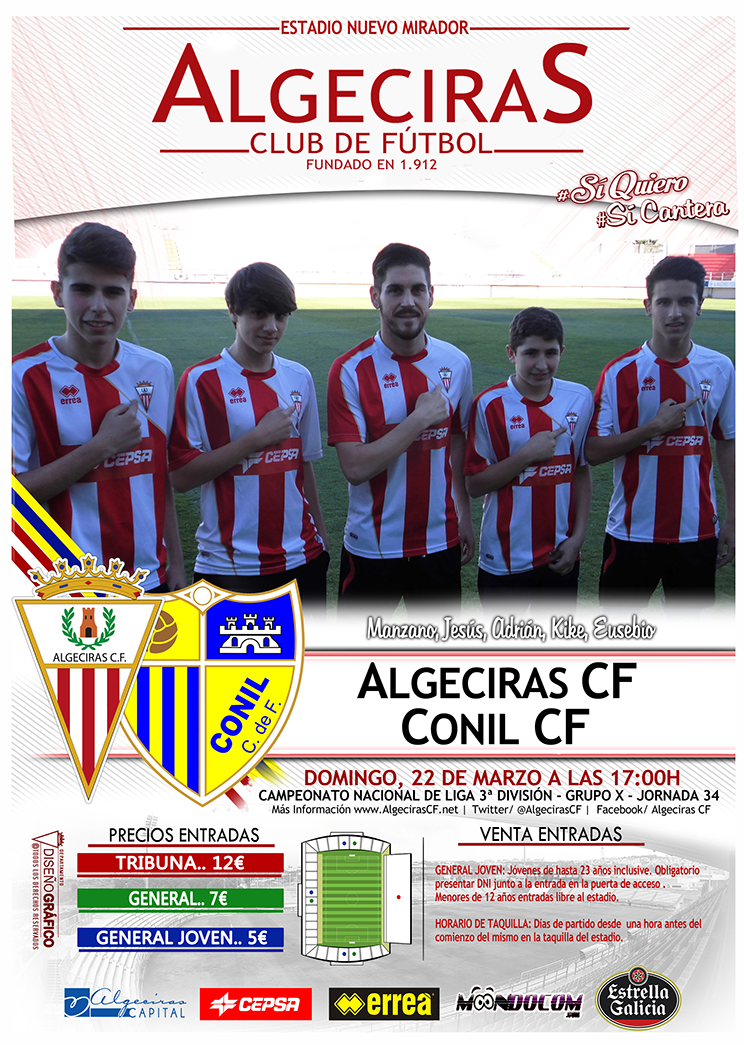AlgecirasCF's tweet photo. ¡¡SORTEO!! Gana 1 entrada para el @AlgecirasCF - Conil CF de este domingo (17:00h). ¡Haz RT y mucha suerte! http://t.co/Fyjpw31Ykn