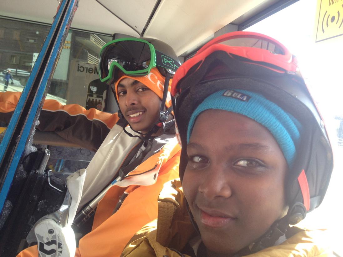 LukePinney's tweet image. Waleed and Mukhtar on a chair lift @KICSSeniors