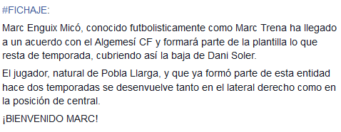 AlgemesiCF's tweet photo. Anuncio del fichaje de @marc499: http://t.co/ezeLek2C3Z