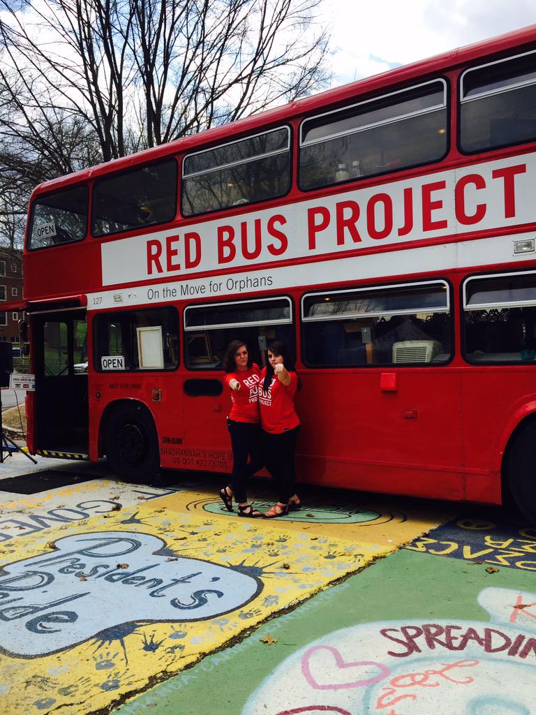 taylorannecook's tweet photo. So happy that the @RedBusProject graced our campus with their presence again this year! #every18seconds http://t.co/xBWeOwQglX
