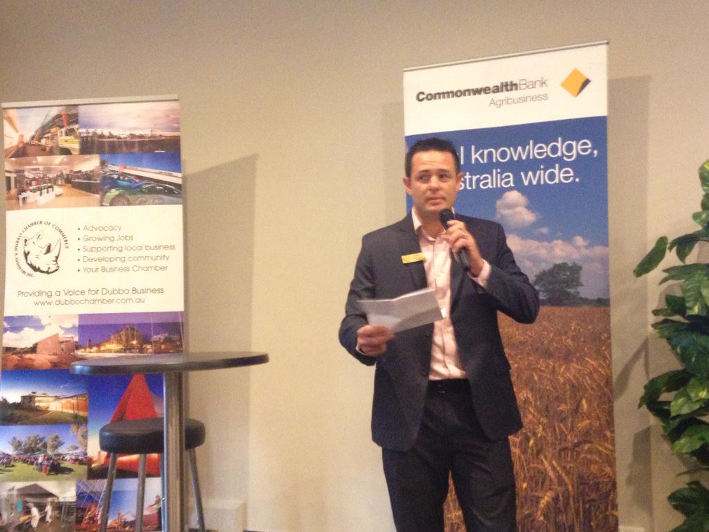 WesternNSWBC's tweet photo. Inspirational @DubboChamber breakfast  today, hearing from Bega Cheese Chair, Barry Irvin. #dubbo @MayorOfDubbo http://t.co/XrxVky7mw5