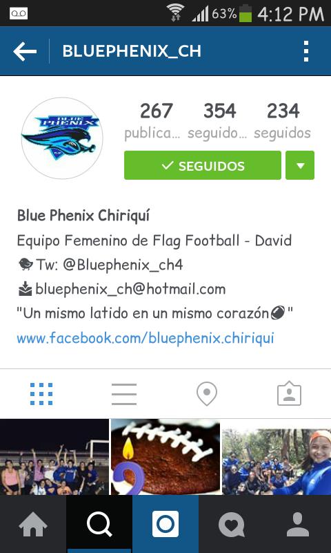 Te invitamos a seguirnos en Instagram, encuentranos como bluephenix_ch 🏈😊