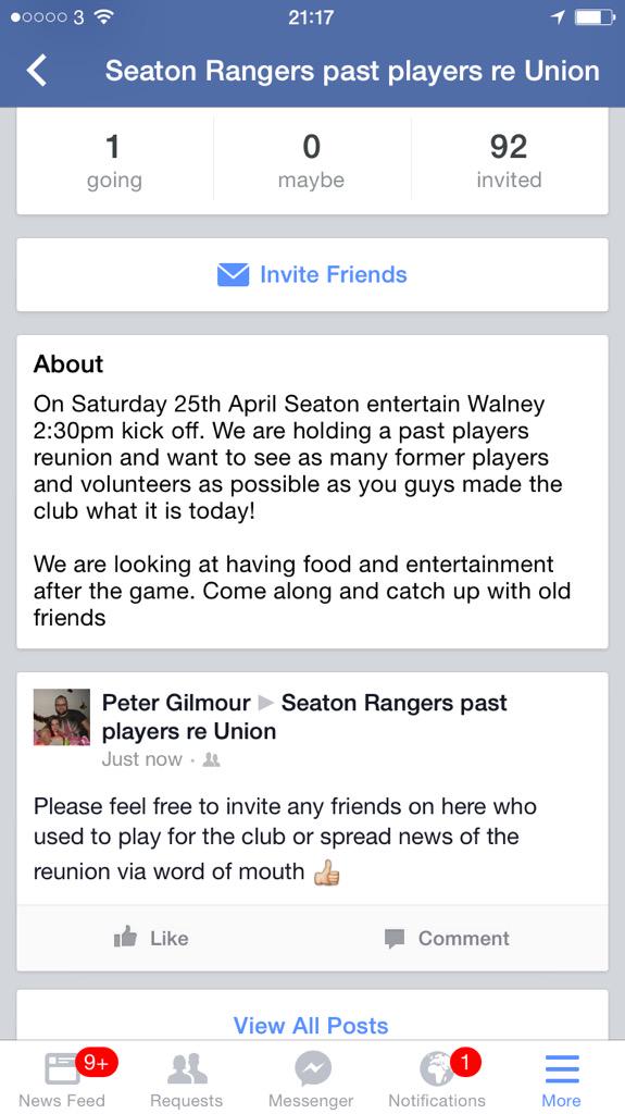 SeatonRangersRL's tweet photo. Past players reunion on 25th April please retweet guys http://t.co/rLypUAsKtz