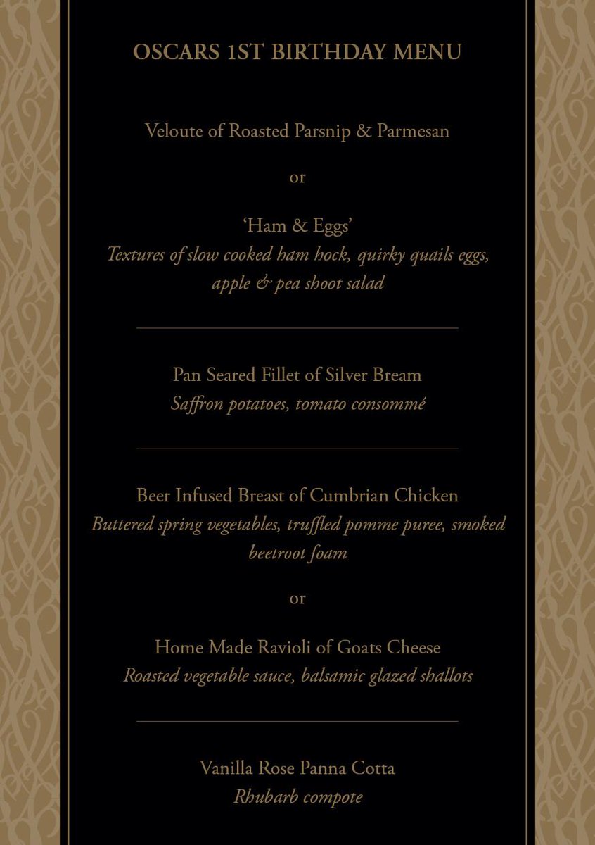 oscarsbarrow's tweet photo. DONT MISS OUT! OUR 1ST BIRTHDAY IS ON THURSDAY 26TH MARCH. 4 course menu &amp; live entertainment for £30. http://t.co/GSLCCjnKp9
