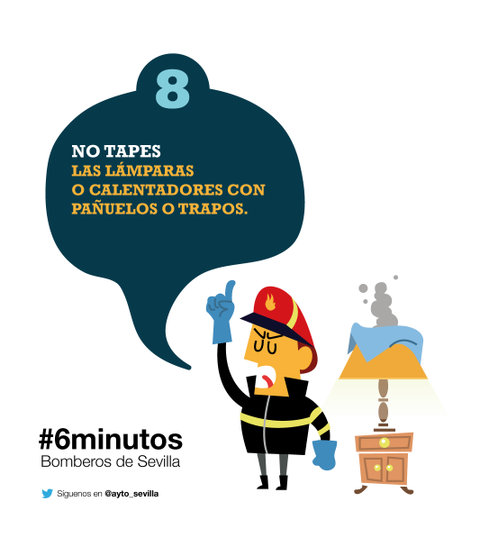 Ayto_Sevilla's tweet photo. Por tu seguridad, no tapes lámparas o calentadores con trapos, y vigila los braseros #6minutos http://t.co/ADq65biqOI http://t.co/vFF9wrMrEQ