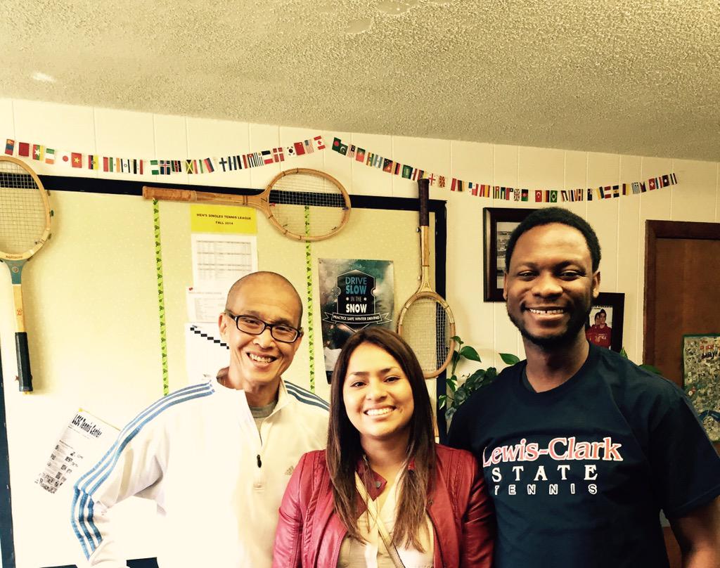 elikem's tweet photo. My wife's tennis coach in college (catching up a decade later). http://t.co/UfISF2IrvK