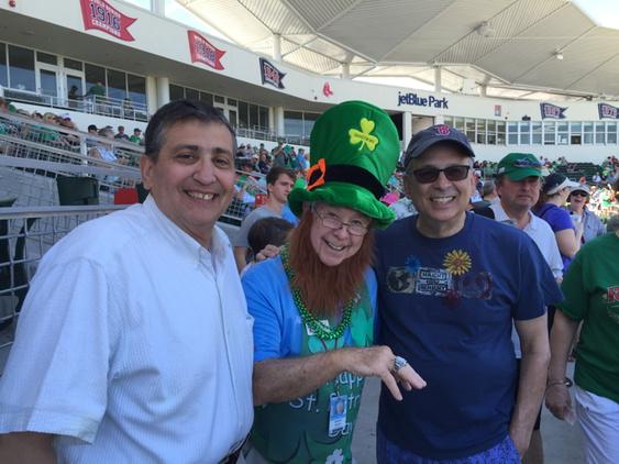 Great 2b w/bro'AJ <a href="/Eagles_PA/">AndyJick</a> &amp; leprechaun 2day @ Fenway South. too bad #redsox couldn't get the win.