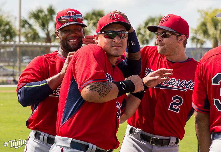 .<a href="/DannySantana39/">Danny Santana</a>, <a href="/arciaoswaldo/">Oswaldo Arcia</a> and <a href="/BrianDozier/">Brian G Dozier</a> havin' some fun. #MNTwins #TwinsST twinsphotog.mlblogs.com